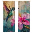 thumbnail image 1 of Colorful Hummingbird And Flowers Sheer Voile Curtain Window Tulle Curtains For Living Room Bedroom Modern Curtain, 1 of 5
