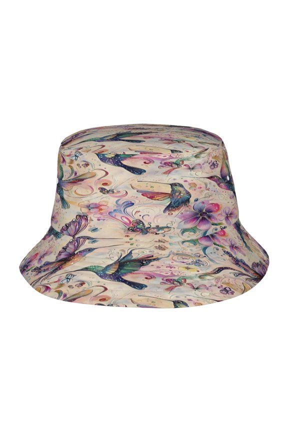 Colorful Hummingbird Fisherman's Hat Lightweight and Breathable Sun Hat Suitable for Both Men and Women