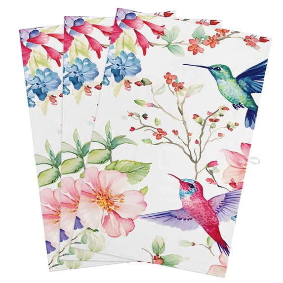 Colorful Hummingbird Kitchen Towels, Absorbent Microfiber Kitchen Dish ...