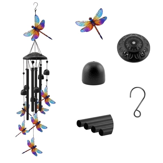 Colorful Hummingbird Wind Chimes for Outside, Metal Outdoor Windchimes, Gifts for Mom, Memorial Birthday Gifts for Women, Garden Yard Patio Decor for Home