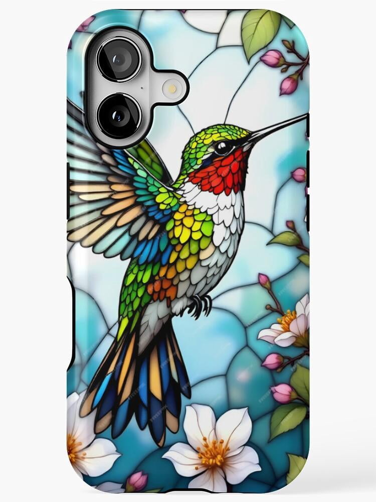 Colorful Hummingbird and White Blossoms Tough Case for Apple iPhone ...