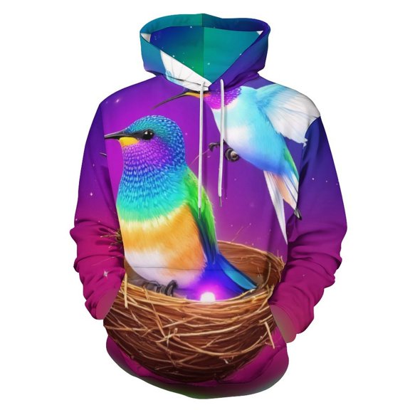 Colorful Hummingbirds Nest Fantasy Art Men's Women New Sweatshirt Hoodie Men's Plus Size Sweatshirt Hooded Sweatshirt 3d Printed Street Men's Cloth