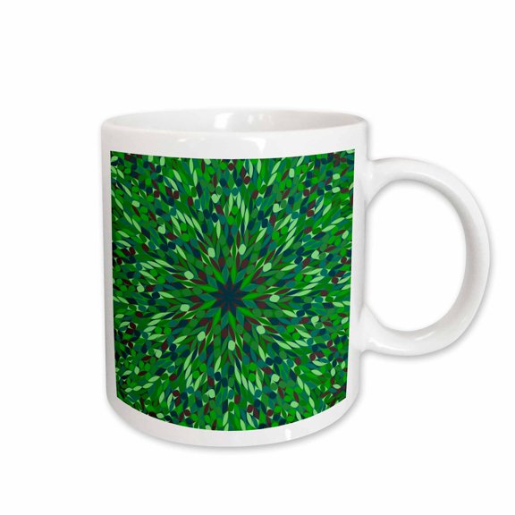 3drose, Colorful Hypnotic Abstract Round Tiled Mosaic Flower Background, 11oz Mug