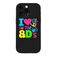 thumbnail image 1 of Colorful ' I ❤️ The 80s ' Design iPhone 15 Pro Case - Lightweight Yellowing Resistant Fun Handprint Pattern, 1 of 6
