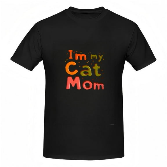 Colorful ' I ' m my Cat Mom ' Graphic Tee - Fun Cotton Short Sleeve T-Shirt for Women Perfect for Pet Lovers