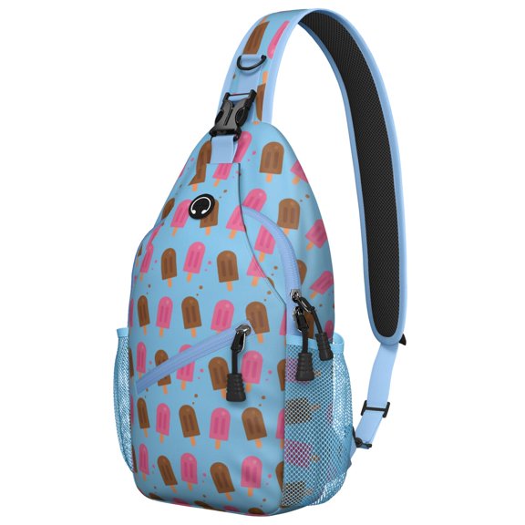 Colorful Ice Cream Dessert Pattern Multipurpose Crossbody Sling Bag Lightweight Durable Fashionable Appearance