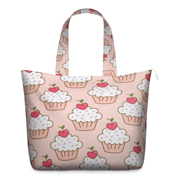 Colorful Ice Cream Dessert Print Travel Tote Bag Multipurpose Weekender Bag with Large Capacity Adjustable Strap, Ideal for Summer Outings Business Travel