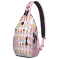 thumbnail image 1 of Colorful Ice Cream Pattern Sling Bag - Anti-Theft Crossbody Chest Bag for Hiking, Biking & Travel - Spacious & Organized with Durable Comfortable Design, 1 of 5