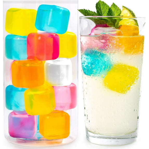 Colorful Ice Cubes, Reusable Ice For Drinks Maintains Taste And Temperature, Bpa Free Non Melting Ice Cube Set, Portable Ice Chilling Solution For Drinks Without Dilution