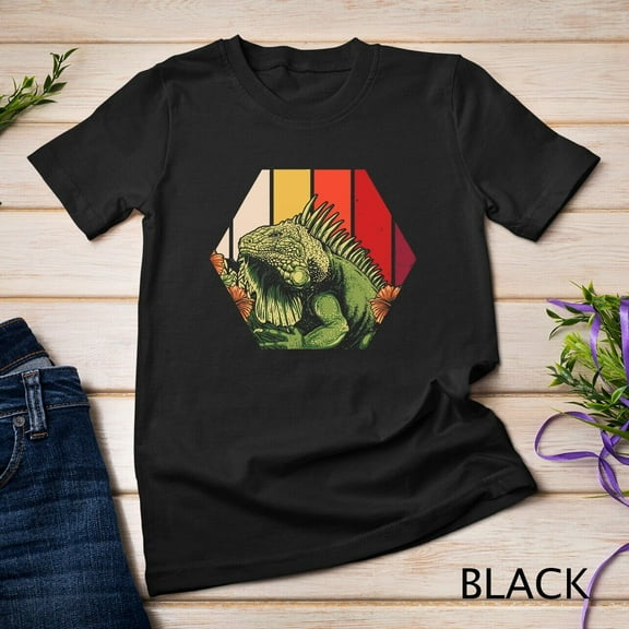 Colorful Iguana Art Abstract Reptile Lizard T-Shirt