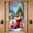 thumbnail image 1 of Colorful Illustration Penguin Christmas Banner Decorative Print Holiday Winter Scene for Party Celebration Indoor Decoration, 1 of 9
