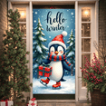 thumbnail image 1 of Colorful Illustration Penguin Christmas Banner Decorative Print Holiday Winter Scene for Party Celebration Indoor Decoration, 1 of 7