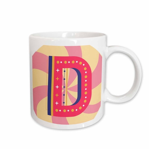 3drose, Colorful Image of Letter D, 15oz Mug