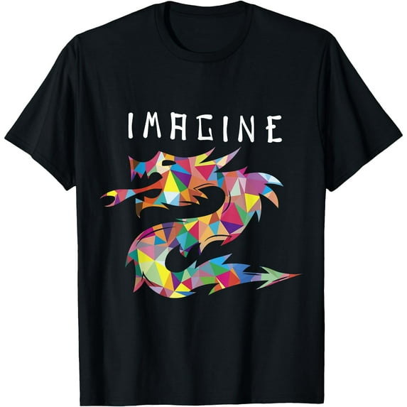 Colorful Imagine Fantasy Dragon Tattoo Style Unisex T-Shirt for Men Women Kids Toddler,Black Color,Size 5XL
