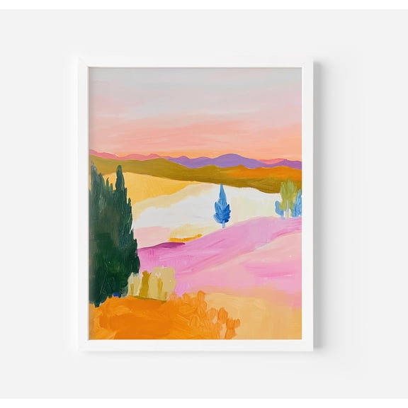 Colorful Impressionist Landscape Art Poster Sunrise Sunset, Unframed Poster Size 8x12 F03.1.19l542