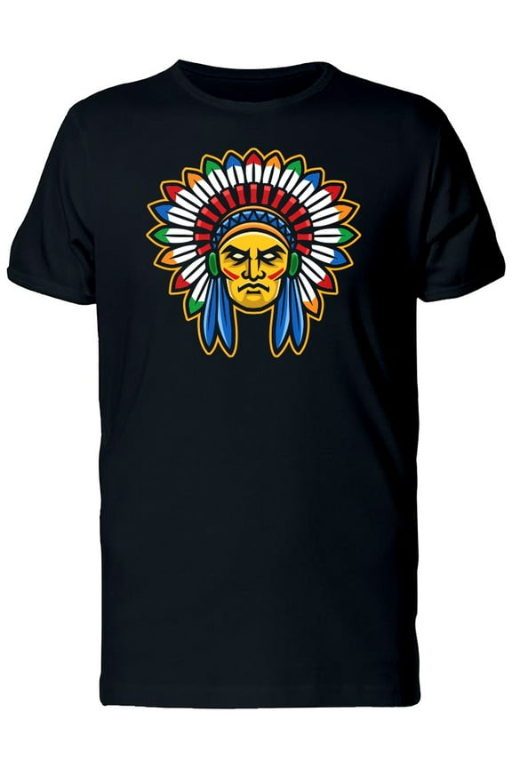 Colorful Indian Chief T-Shirt Men -Image by Shutterstock, Male Large