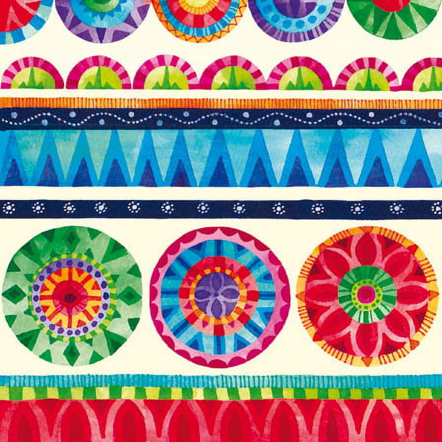 Colorful Indian Sensation - Decorative Patterned Lunch Paper Napkins 100pcs - Perfect for Decoupage, Party, Birthday, Special Occasions, Weddings