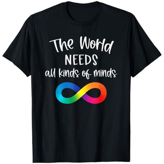 Colorful Infinity Symbol Autism Fighter T-Shirt - Embrace All Kinds of ...