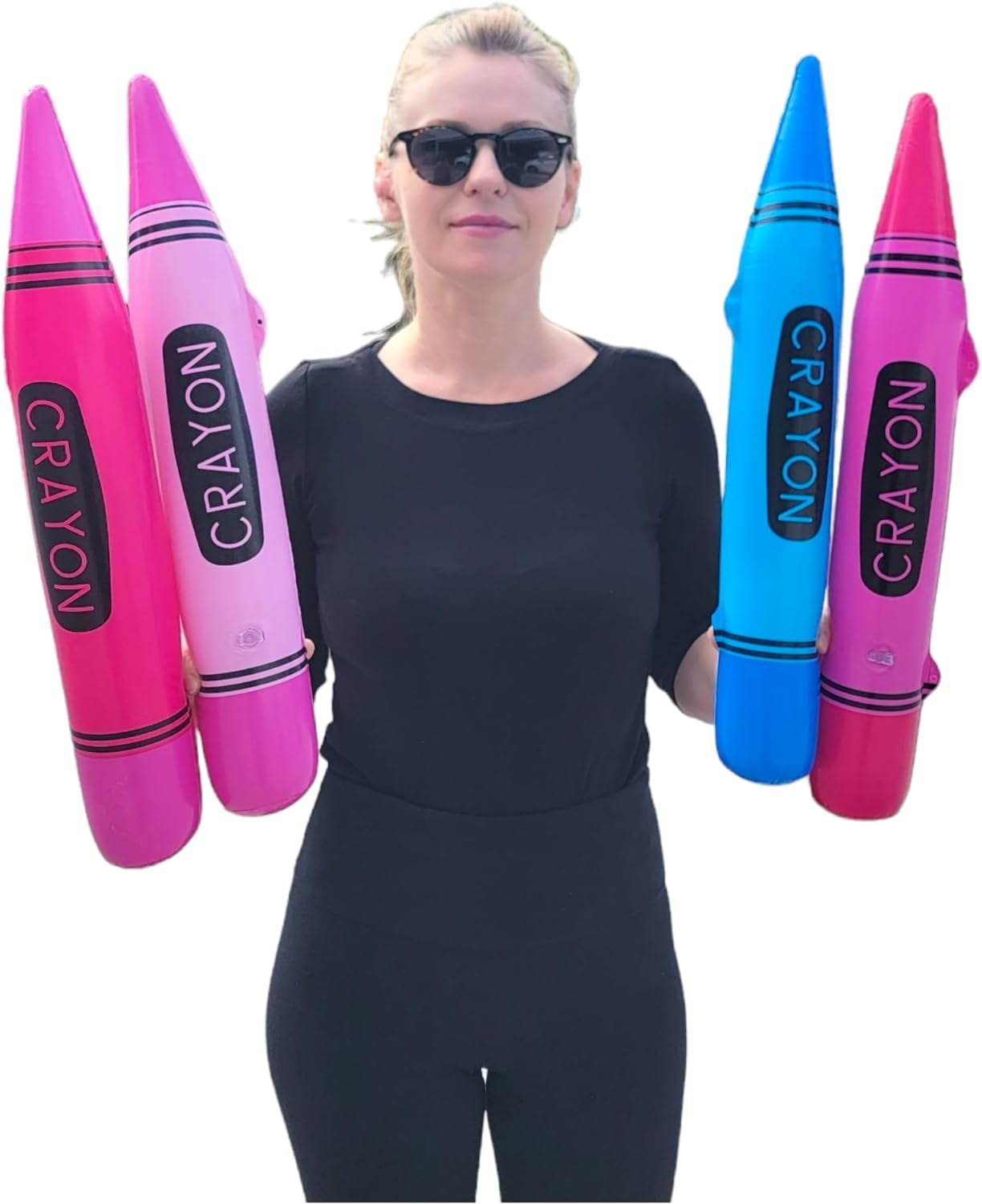 Colorful Inflatable Crayons 12 Pack (20" x 3") BlowUp Inflate