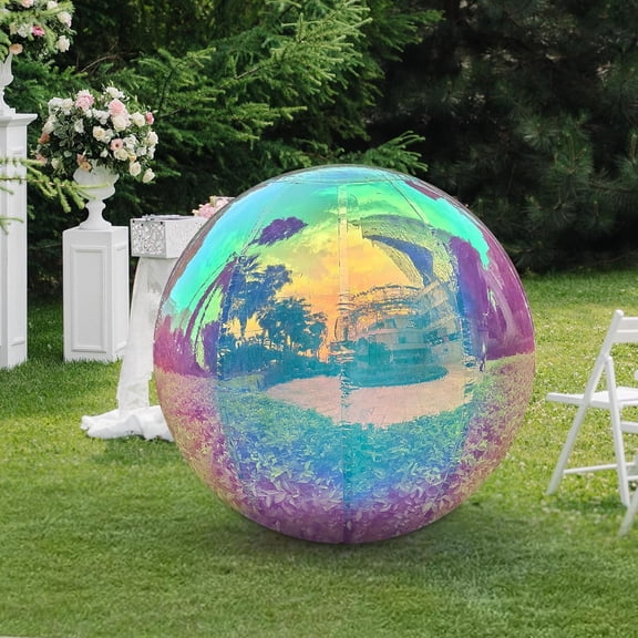 Colorful Inflatable Mirror Ball Large Event Decoration Balloon PVC Balloon with Pump for Party, Wedding, Decor (1 , 0.5m/19.7in)