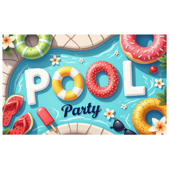 Colorful Inflatable Pool Party Banner Summer Fun Decorative Swimming for Outdoor Water Kids Celebration