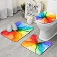 thumbnail image 1 of Colorful Ink Pattern Bathroom Rugs Sets 3 Piece,Toilet Cover Set,Absorbent Non Slip Bathroom Mats Sets with U-Shaped Contour Rug Toilet Rug Set, 1 of 5