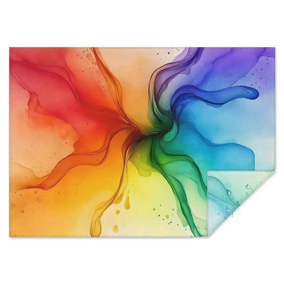 Colorful Ink Pattern Rectangle Tablecloth 60"x84",Waterproof Polyester Rectangle Table Cloth, Wipeable Spillproof Polyester Tablecloth for Dining, Camping, Indoor and Outdoor