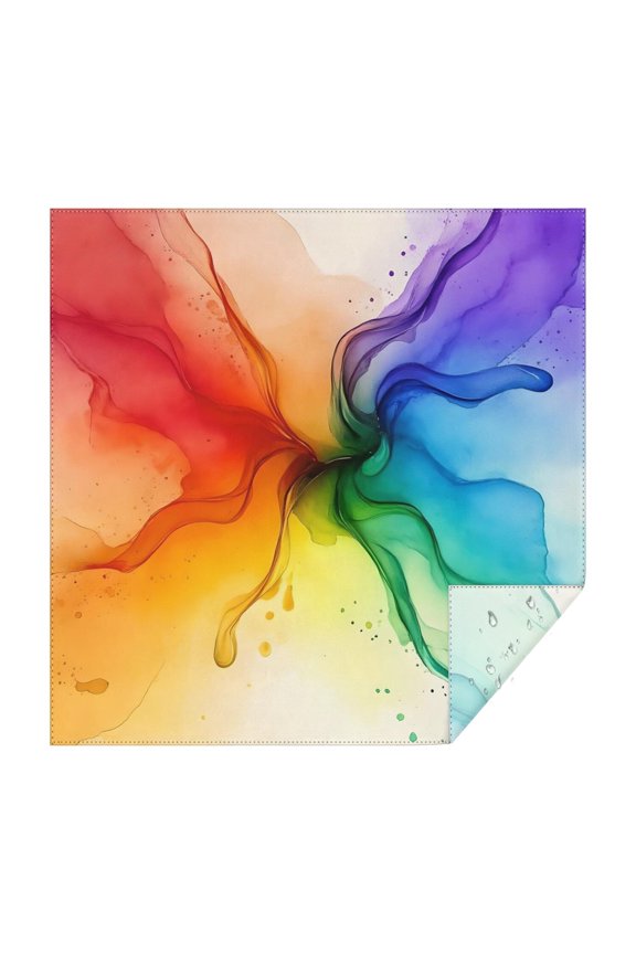 Colorful Ink Pattern Square Tablecloth,Waterproof Square Table Cover,Wipeable Spillproof Washable Table Cover for Home Kitchen Party Decor 42"X42"(107x107cm)