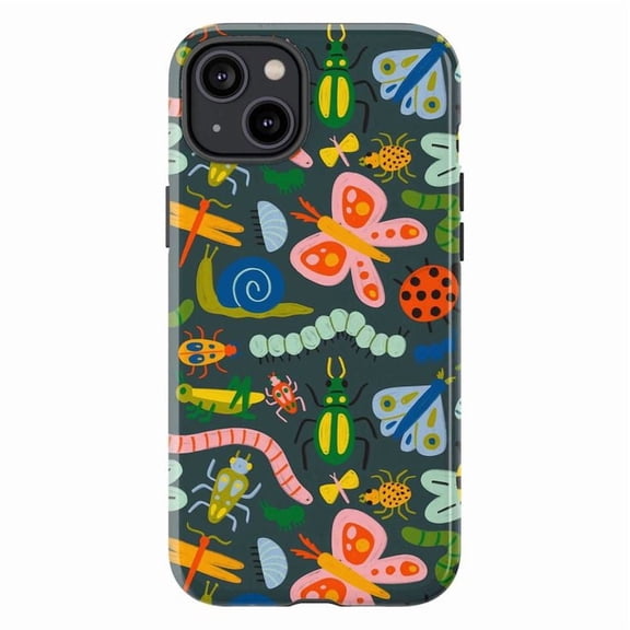 Colorful Insect Garden Phone Case, Whimsical Bug and Butterfly Pattern iPhone Cover, Nature-Inspired Protective Case for iPhone 17 16 15 14 13 12 11 Plus Pro Max Mini