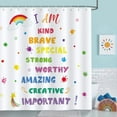 thumbnail image 1 of Colorful Inspirational Quotes Shower Curtain for Kids Bathroom Paint Splatter Rainbow Decorative Bath Curtain 72 x 72 Inch Polyester Fabric Waterproof Bathroom Curtain with 12 Hooks, 1 of 6