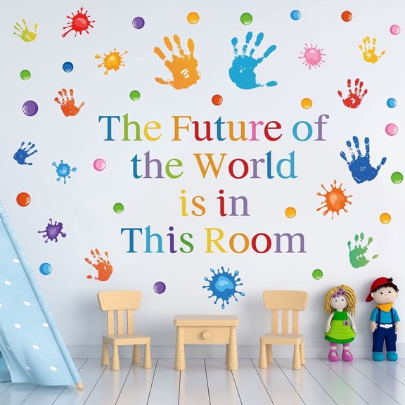 Colorful Inspirational Wall Stickers, Letter Wall Sticker Quote Alphabet Removable Wall Decals Positive Paint Splatter Wall Stickers for Classroom School Bedroom Playroom Nursery Wall Decor