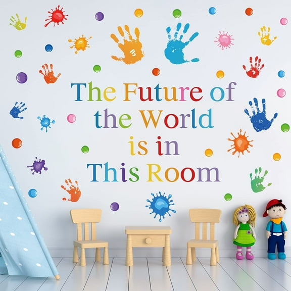 Colorful Inspirational Wall Stickers, Letter Wall Sticker Quote Alphabet Removable Wall Decals Positive Paint Splatter Wall Stickers for Classroom School Bedroom Playroom Nursery Wall Decor