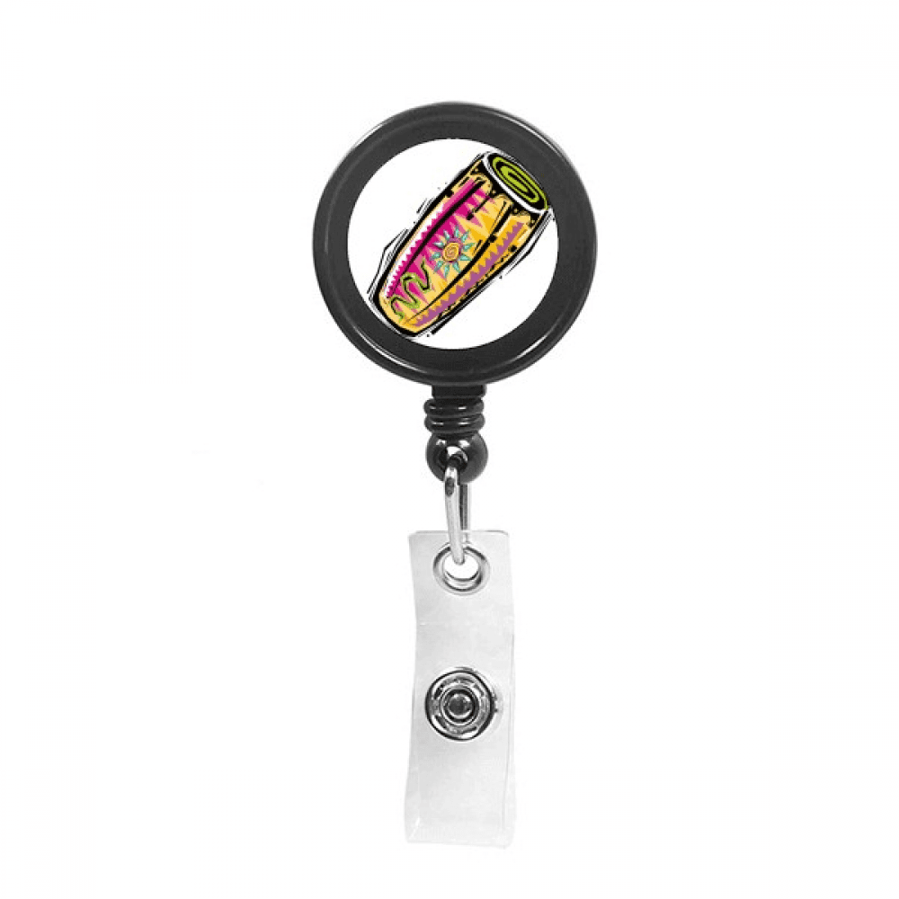 Colorful Instrument Mexico Culture Element Retractable Keychain Badge Holder ID Badge