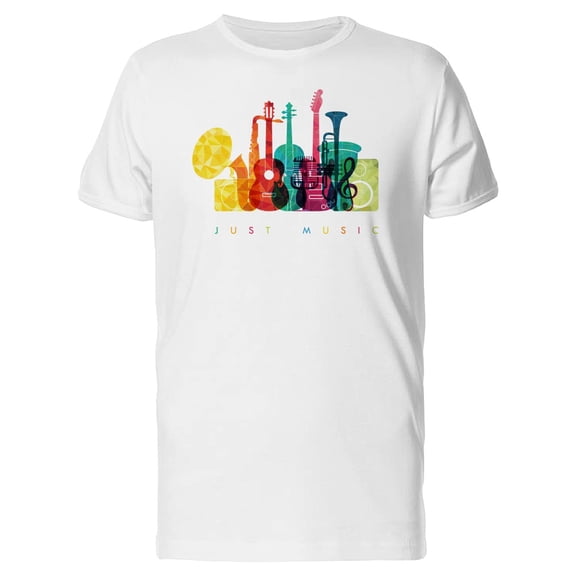 Colorful Instruments Just Music T-Shirt Men -Image by Shutterstock, Male x-Large