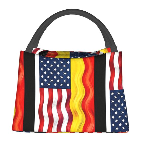 Colorful Insulated Lunch Bag German America Flag Lunch Tote Box Tote for Women Men