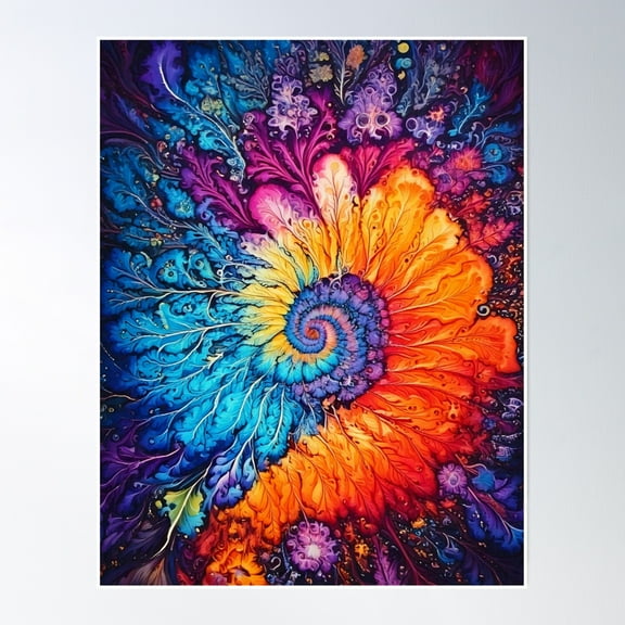 Colorful Intricate Abstract Trippy Pattern - Psychedelic Poster Wall Art, Modern Wall Decor, 16x24 UNFRAMED