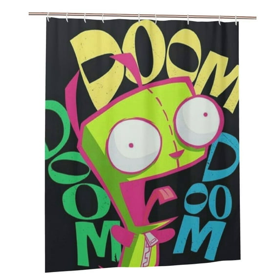 Colorful Invader Zim Shower Curtain Bathroom Decor Polyester Waterproof Bath Curtains With Hooks 60x72 Inches