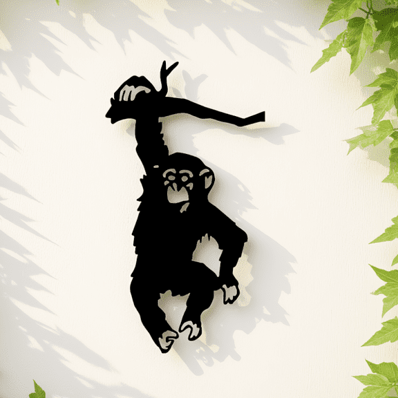 Colorful Iron Monkey Silhouette Garden Statue Outdoor Lawn Yard Art Sculpture Wall Decoration
