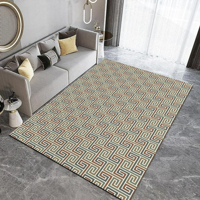 Colorful Irregular Geometric Pattern Washable Carpet Rectangular Large Area Rug Non-Slip Easy To Clean Suitable For Living Room Bedroom And Kitchen 2x3ft