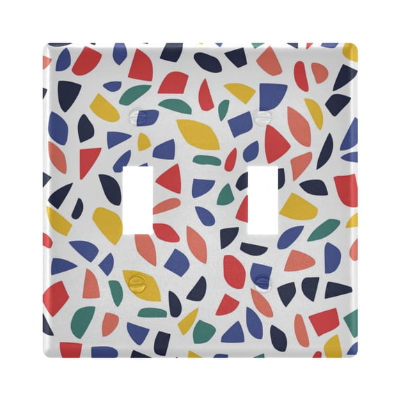 Colorful Irregular Patterns Light Switch Cover Electrical Outlet Cover Replaceable Wall Plates 2-Gang