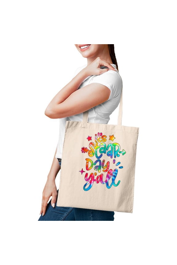 Colorful Its Staar Day Yall Test Day Testing Day Tote Bag