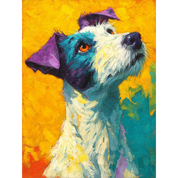 Colorful Jack Russell Canvas Wall Art, Dog Portrait Print, Pet Lover Home Decor Gift