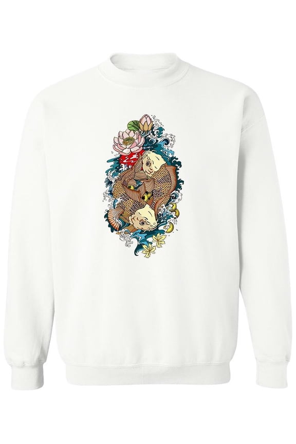 Colorful Japanese Koi Fish. Sweatshirt Men -Image by Shutterstock, Male Small