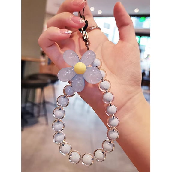 Colorful Japanese & Korean Style Beaded Flower Decor Cellphone Strap Wrist Strap Bag Charm Keychain Bag Accessories Gift Gift Accessories Decor For Te
