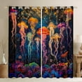 thumbnail image 1 of Colorful Jellyfish Curtains,Sea Animal Print Rainbow Jellyfish Curtains Bedroom,Marine Ocean Life Curtains Coastal Nautical Window Curtains 2 Panels (52Wx84L), 1 of 6