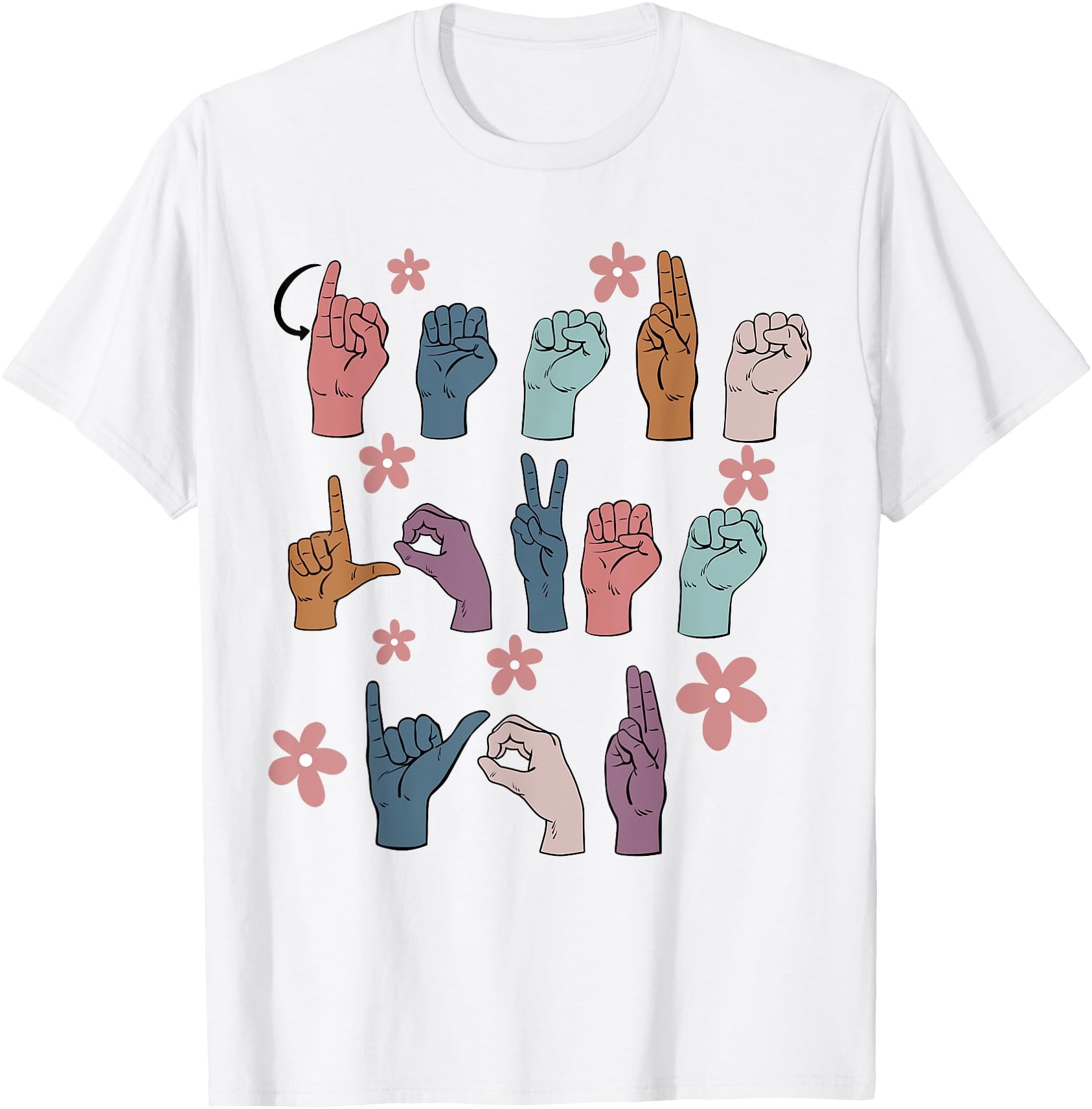Colorful Jesus Loves You ASL Sign Language T-Shirt for Christian ...