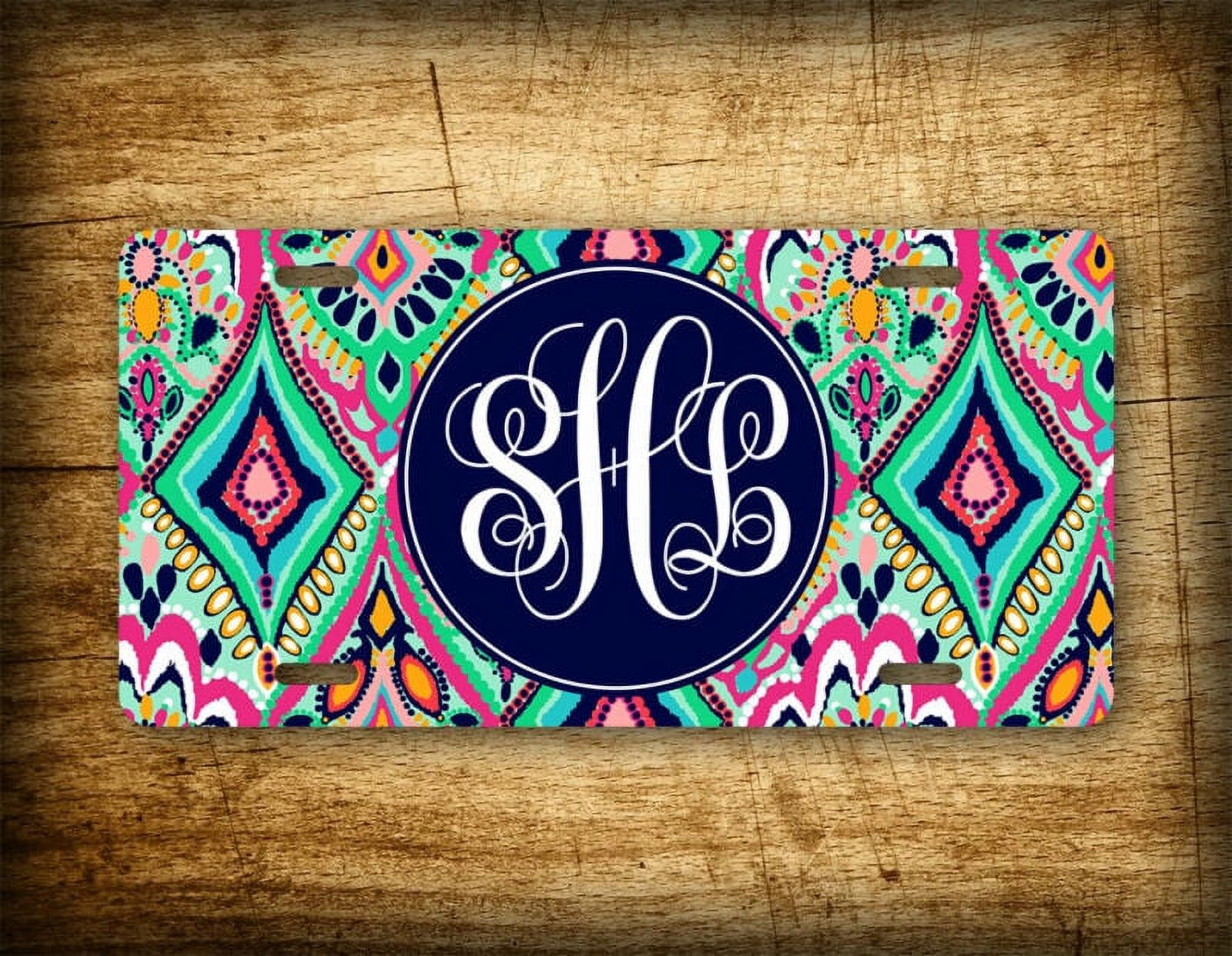 Colorful Jewel Monogram License Plate Personalized Lilly Monogrammed ...