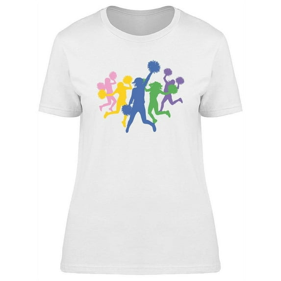 Colorful Jumping Cheerleaders T-Shirt Women -Image by Shutterstock, Female x-Large