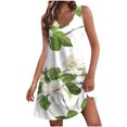thumbnail image 1 of Colorful Juniors Boat Neck Spandex Casual Dresses for Women Sleeveless Floral Graphic Loose Fit Midi Knee High Summer Fall 2025 Soft Comfy Clothing Y2K XL, 1 of 4