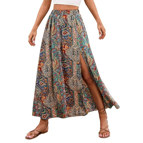 Colorful Juniors Brunch Skirts for Women Loose Fit Vintage Renaissance Peasant Steampunk Maxi Long 2025 Clothes Trendy Y2K M